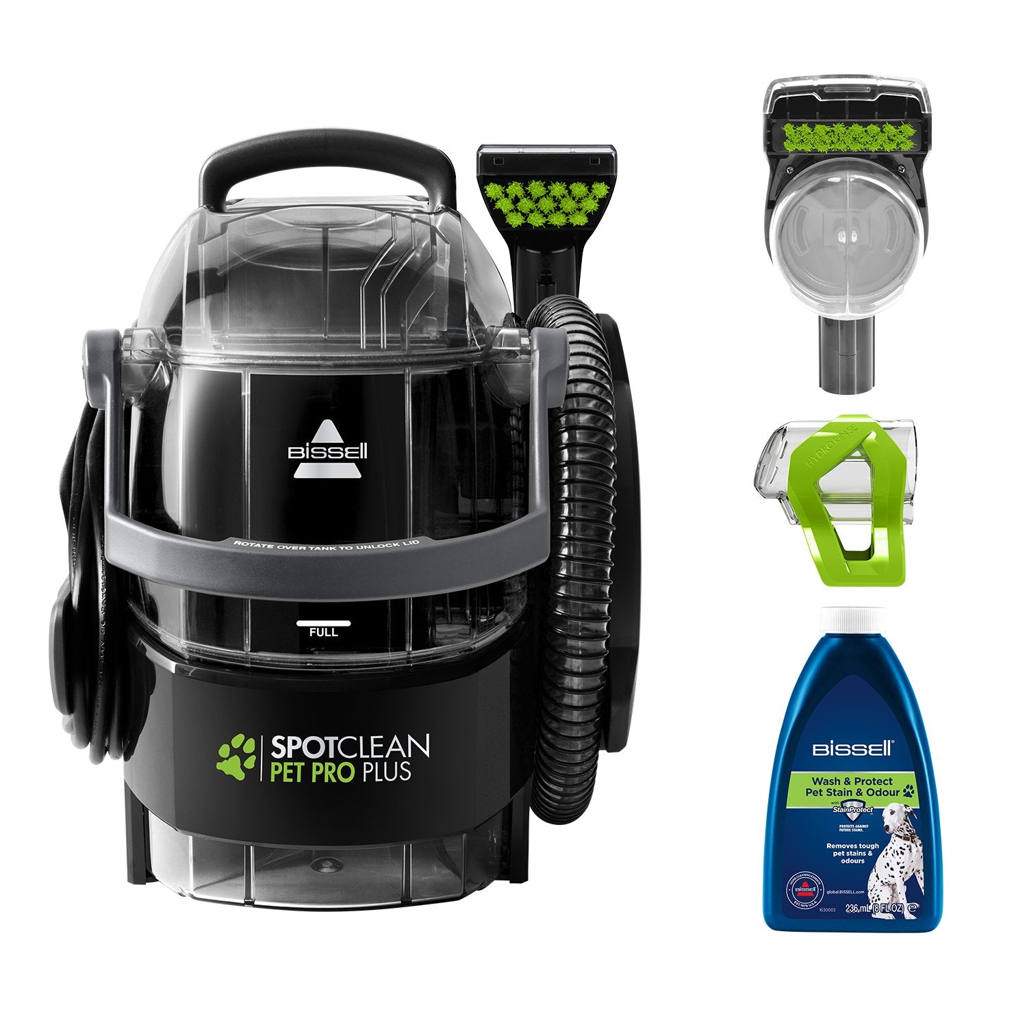 EAN 11120272369 - Bissell SpotClean Pet Pro Plus Limpiador a vapor de cilindro 2,8 L 750 W Negro, Transparente imagen 1