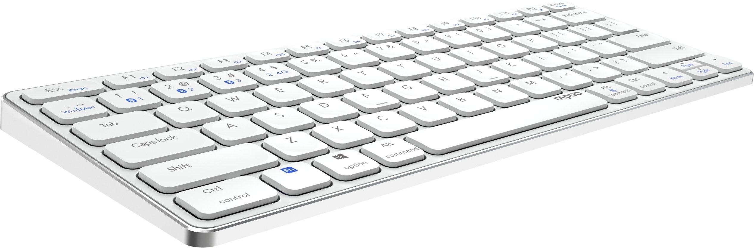 Teclado Rapoo Wireless Y Bluetooth E9600m 2.4ghz Bt 3.0 5.0 Diseã±O Ultrafino Compacto Bateria Grisoscuro Base Aluminio Multi