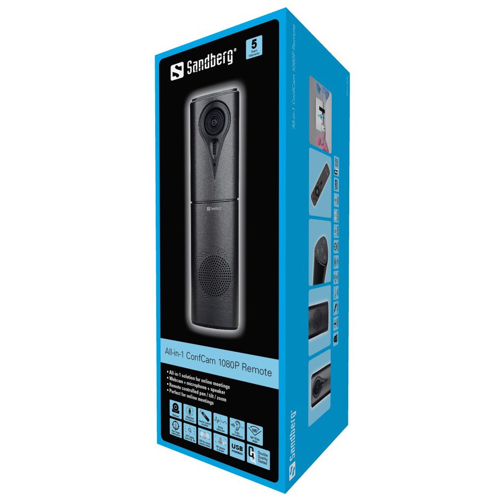 Web Cam Con Control Remoto Sandberg Confcam All-In-1 1080p