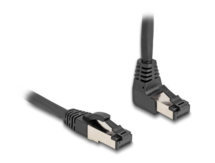 Delock Rj45 Cable De Red Cat.8.1 S/Ftp 90° Oben Angular / Gerade 1 M Negro