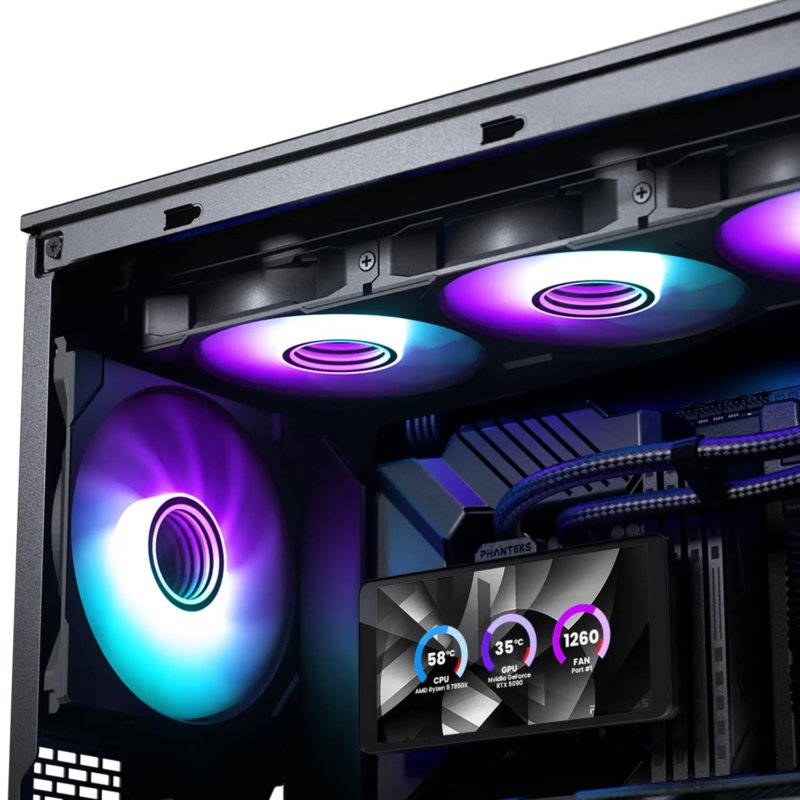 K Phanteks Glacier One 360m25 Lcd Schwarz Aio-Wasserkühlung