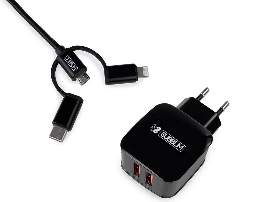 EAN 8436586740702 - SUBBLIM SUB-CHG-1ZWC02 cargador de dispositivo móvil Universal Negro Corriente alterna Carga rápida Inter imagen 1