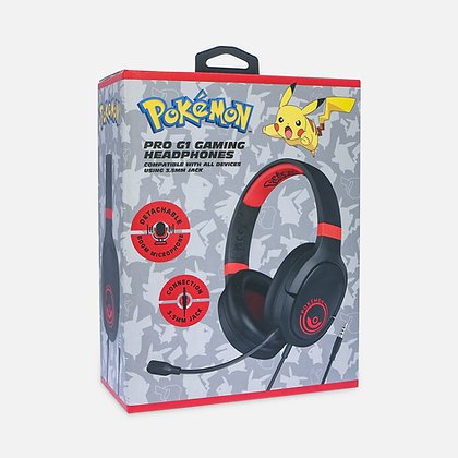 Auriculares Gaming Pokeball Black And Red Pokemon