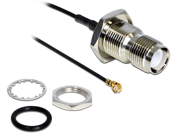 Delock Antennencable Rp-Tnc Buchse Zum Einbau Zu I-Pex Inc., Mhf® I Stecker 1.37 20 Cm Spritzwassergeschützt