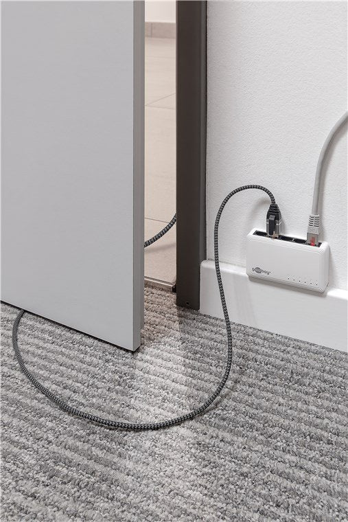 Cable De Adaptador Ethernet Goobay Usb-A 3.2 Gen1> Rj-45, Slim Black/Grey, 1 Metro 74393