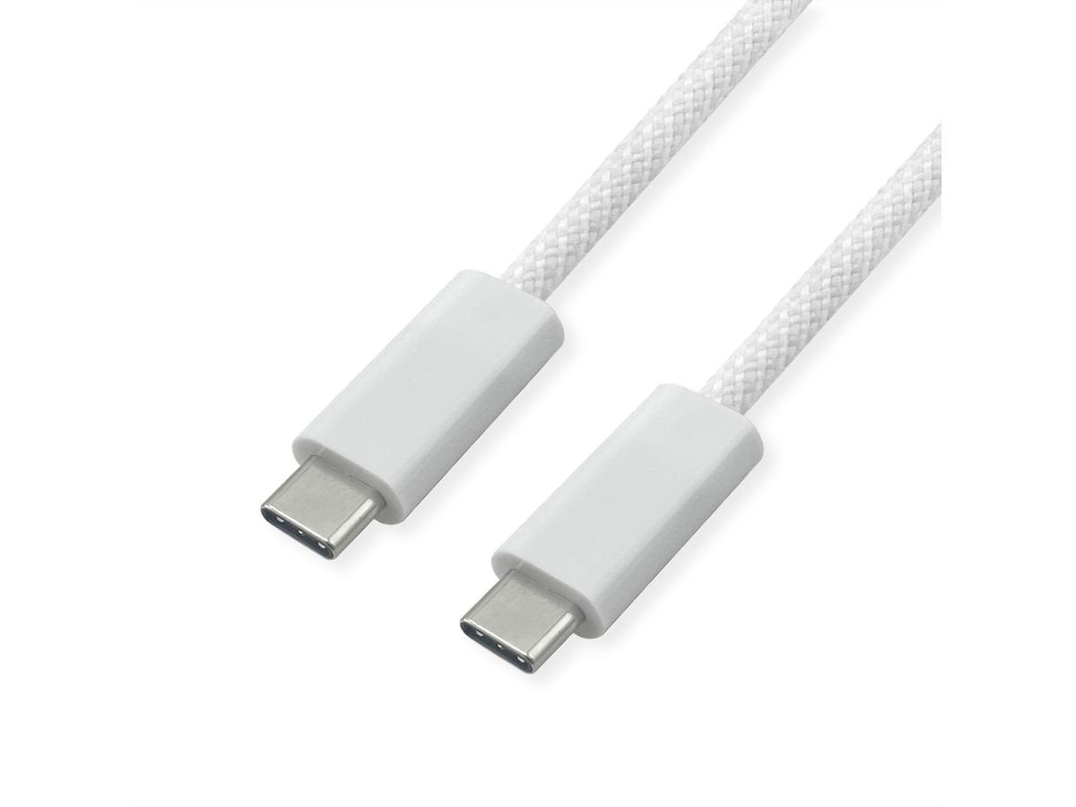 Roline Usb4 Gen3x2 Cable C-C St St 40gbit S 240w Weiss 2m