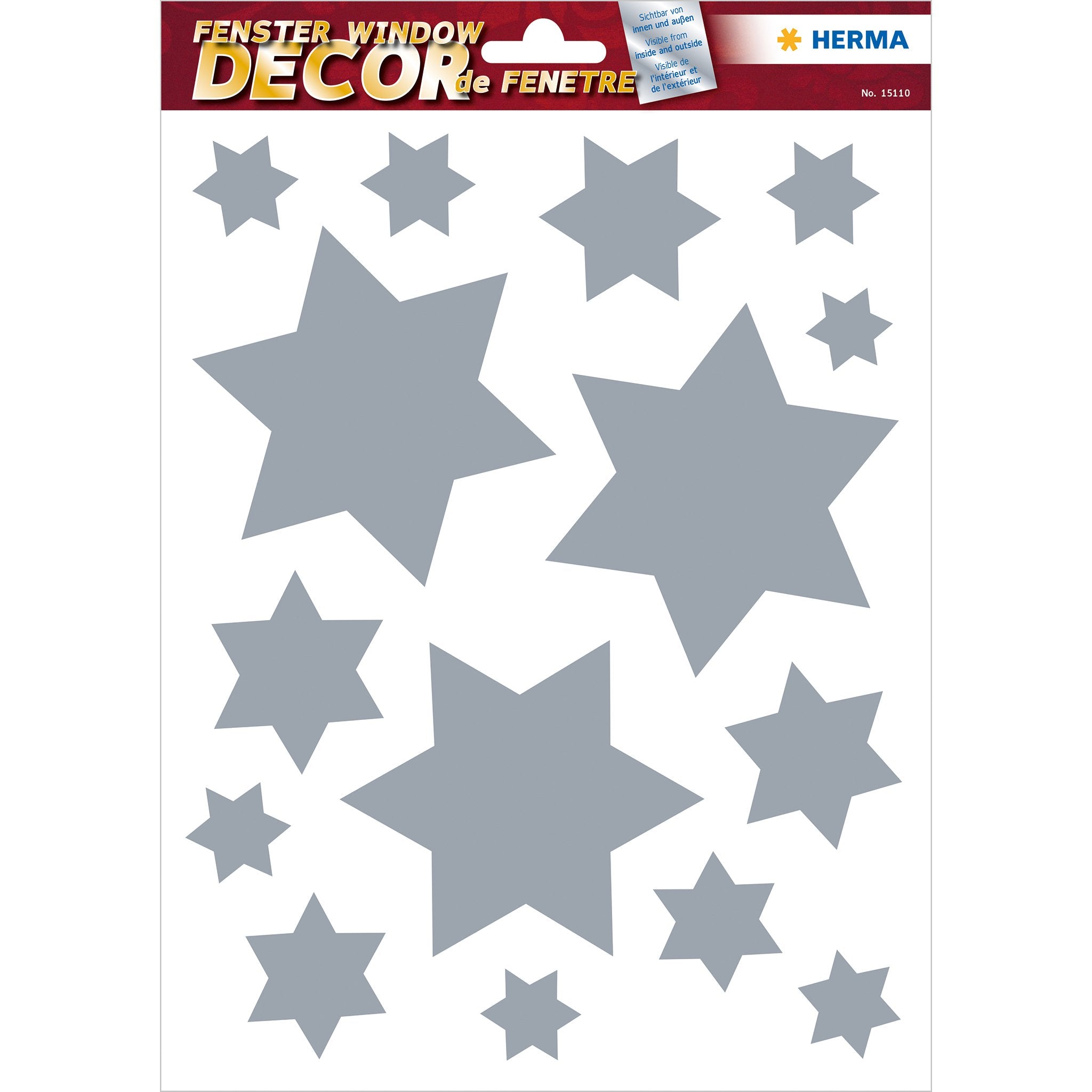 Herma Cuadros Para Ventanas Emrellas Navideñas Plata 45ud.