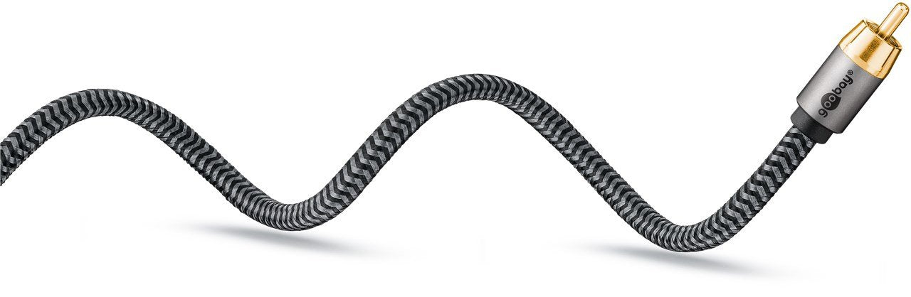 Goobay Más Mono Cinch Cable Negro/Plateado, 2 Metros 65296