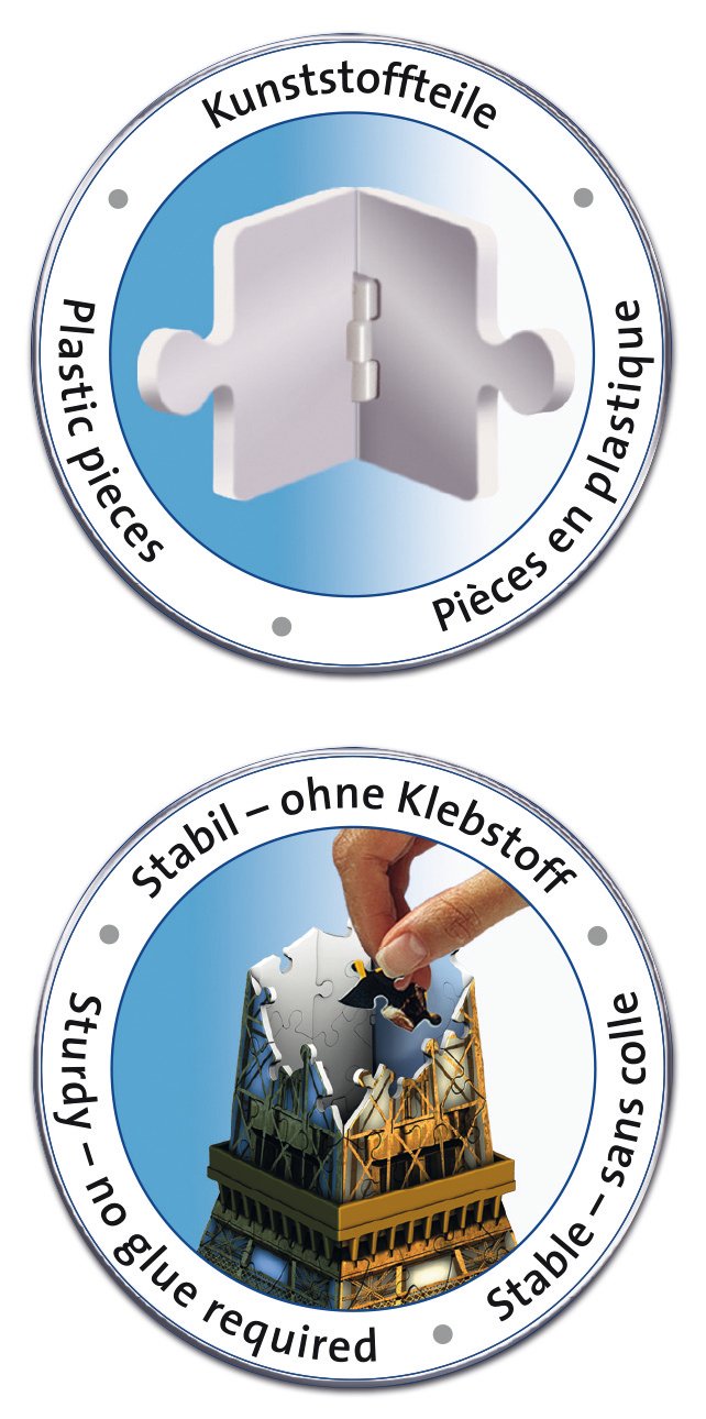 Ravensburger - 3d Puzzle Tour Eiffel, París, Serie Midi Monumentos, 216 Piezas