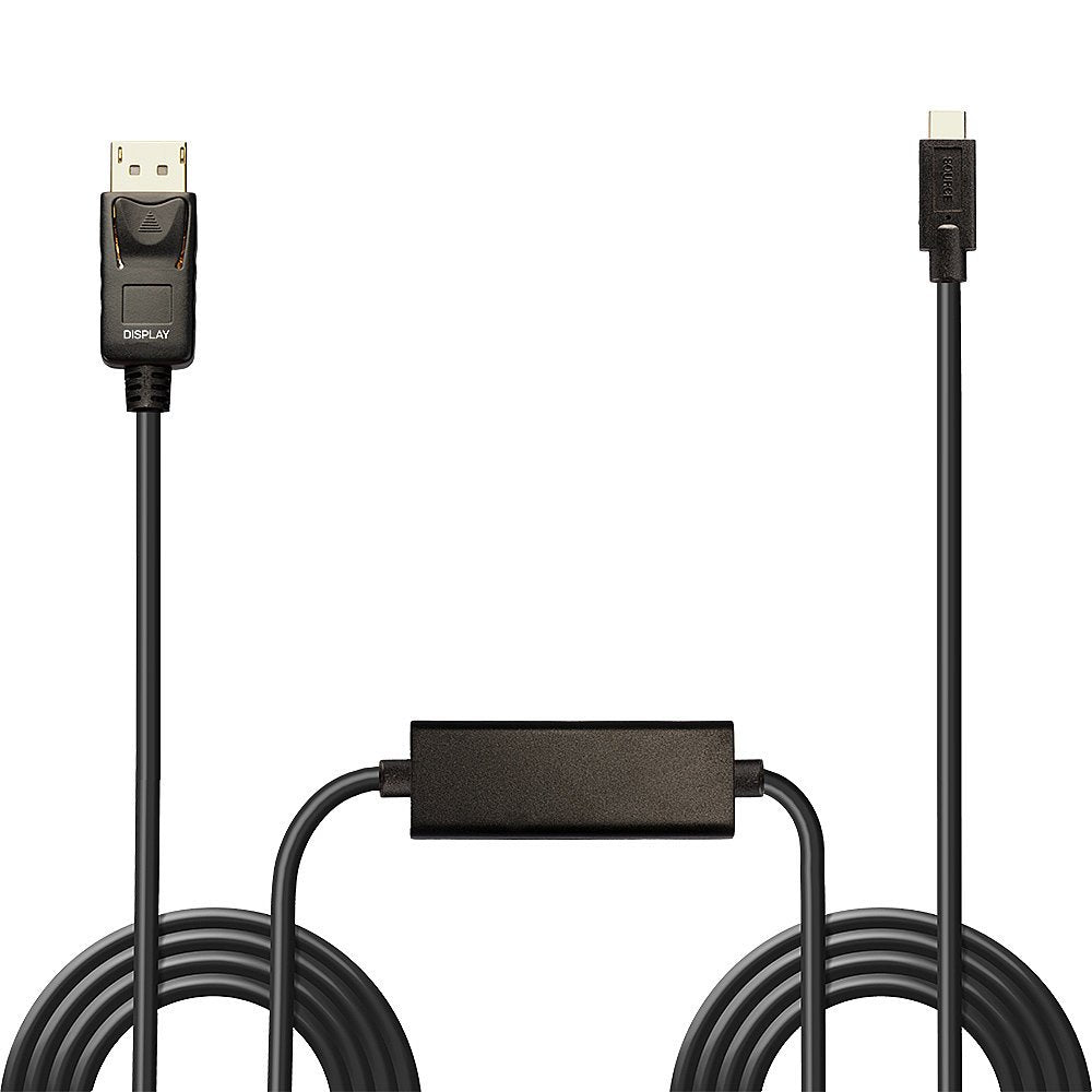 Cable Lindy 43307 Adaptador De De Vídeo 10 M Usb Tipo C Displayport Negro Negro, 10 M, Usb Tipo C, Displayport, Macho, Macho, Derecho