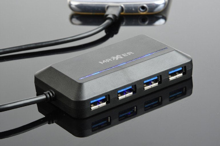 EAN 8716309103152 - Maxxter ACT-HUB3C-4P hub de interfaz USB 3.2 Gen 1 (3.1 Gen 1) Type-A 5000 Mbit/s Negro imagen 2