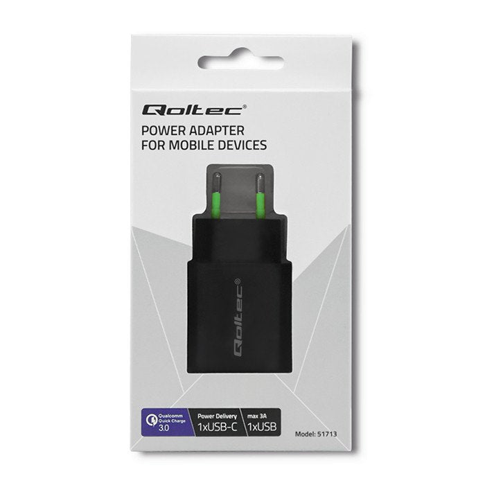 EAN 5901878517131 - Qoltec 51713 adaptador e inversor de corriente Interior 18 W Negro imagen 2