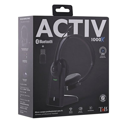 EAN 3303170111154 - T'nB ACTIV 1000X Auriculares Inalámbrico Diadema Llamadas/Música Bluetooth Base de carga Negro imagen 3