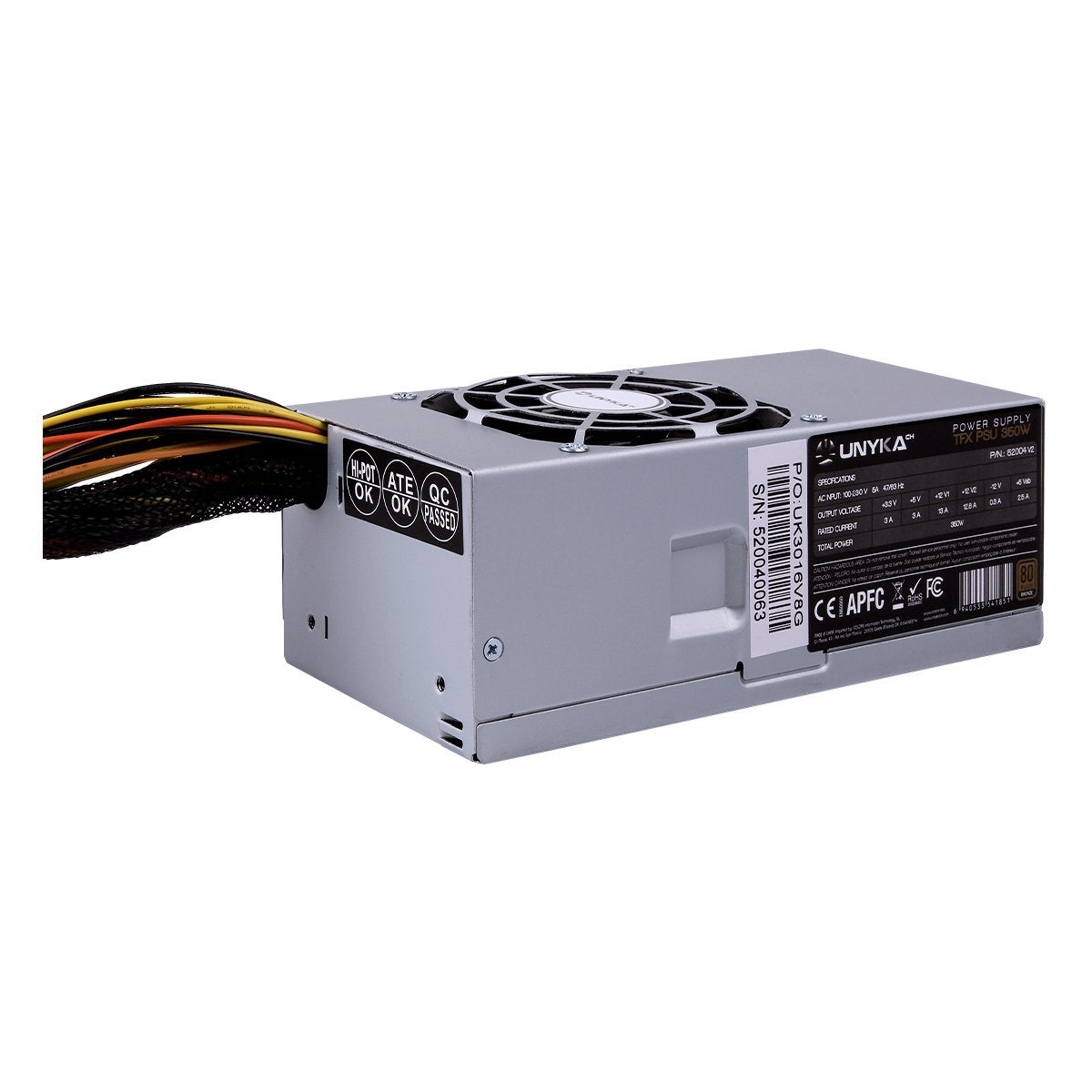 EAN 6974560221684 - UNYKAch TFX 350W 80 Plus Bronze unidad de fuente de alimentación 20+4 pin ATX Plata imagen 3