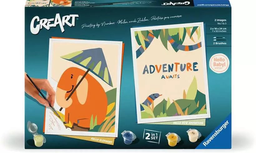 Ravensburger Creart - Set Hello Baby Safari, Cuadro 23905