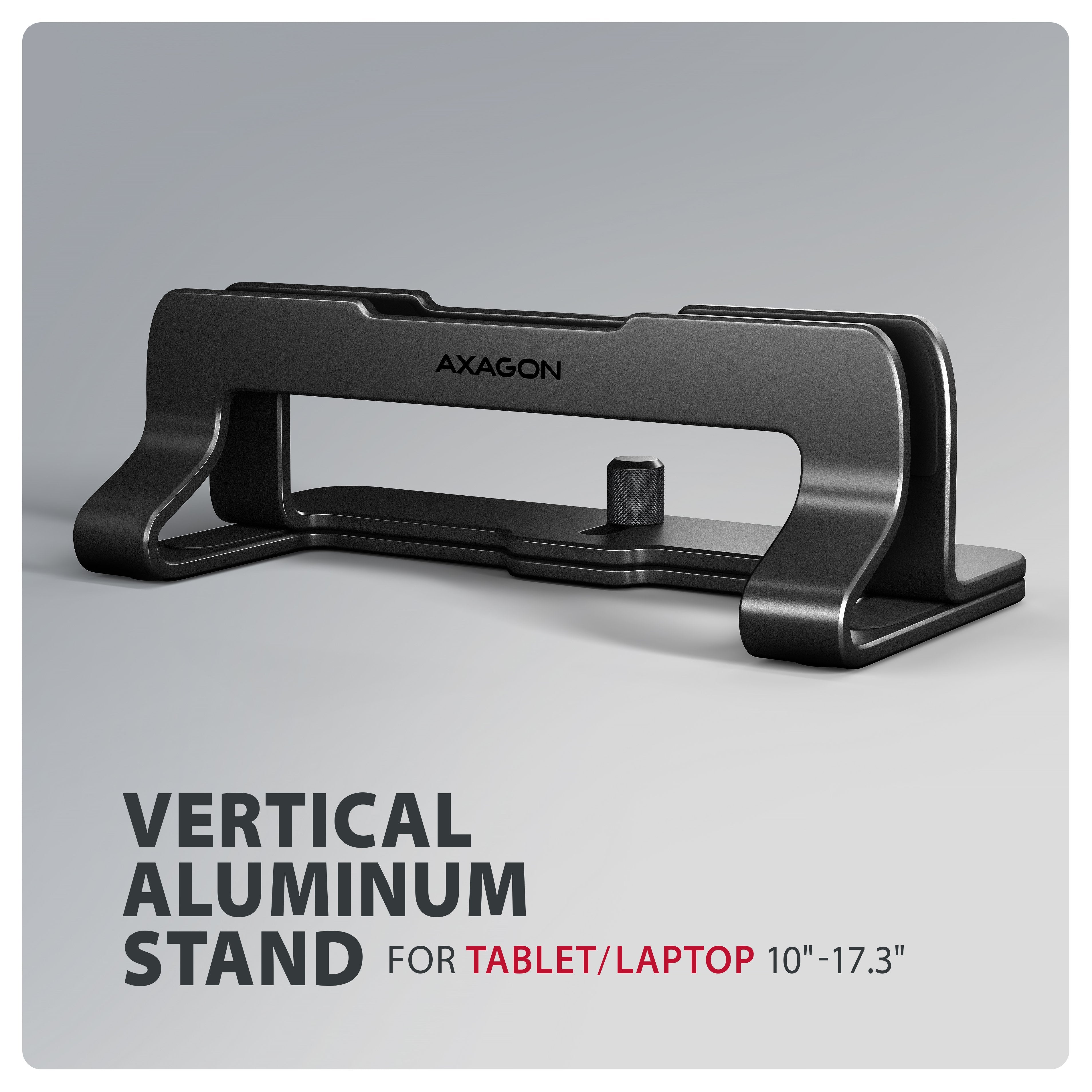 EAN 8595247909282 - Axagon STND-VB Vertikaler Laptop-Ständer, einstellbare Breite, Aluminium Soporte para ordenador portátil imagen 2