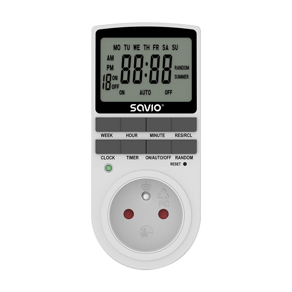 EAN 5901986048213 - Savio AE-03 contador eléctrico Blanco Programador eléctrico diario/semanal imagen 1