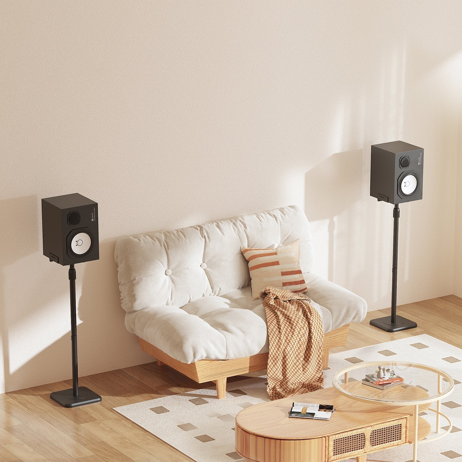 Aisens Soporte Universal De Suelo Giratorio E Inclinable Para Altavoces, Negro