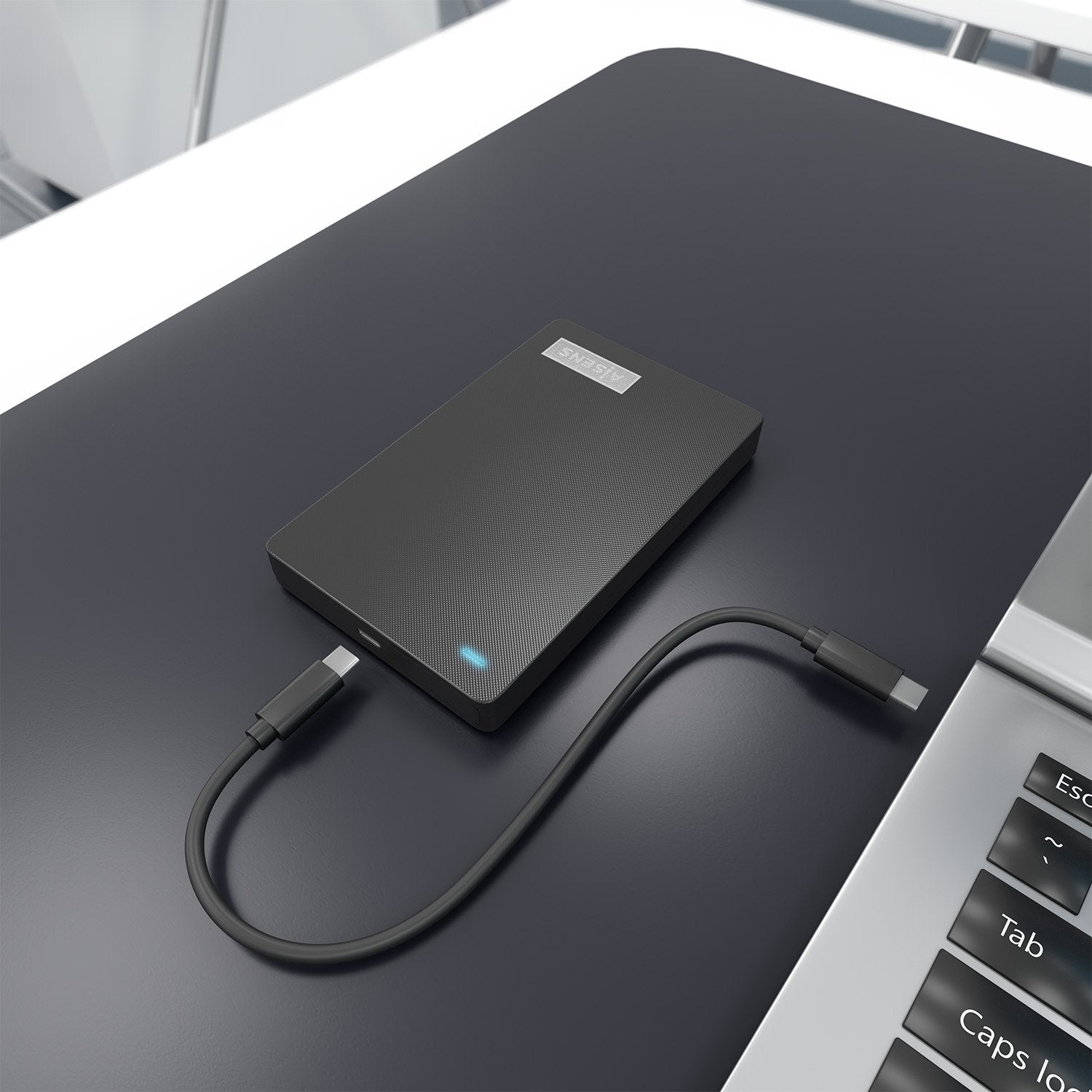 Aisens Caja Externa 2,5&Quot; Ase-2541b 9.5mm Sata A Usb-C Usb3.1 Gen1, Negra