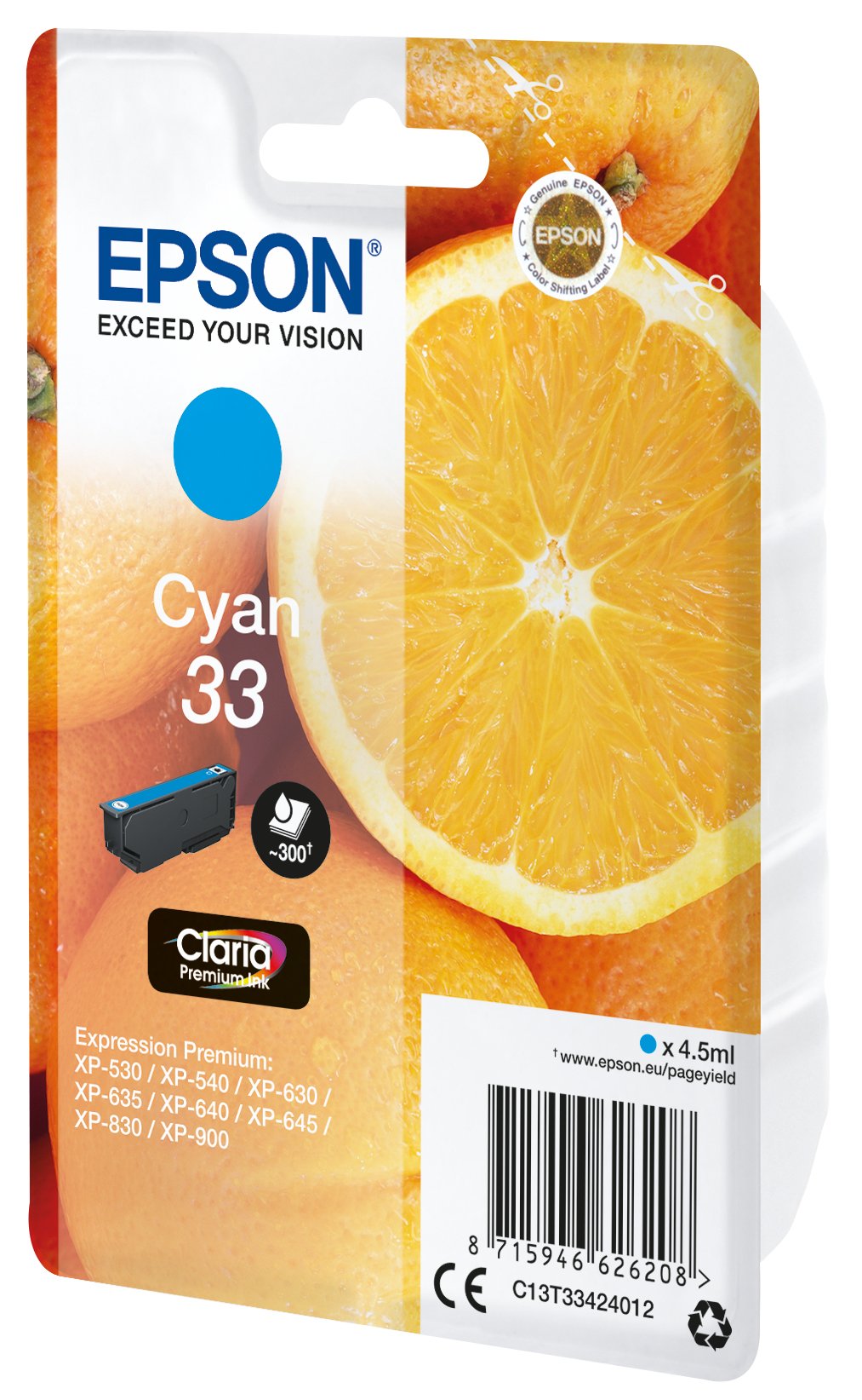 EAN 8715946626215 - Epson Oranges C13T33424022 cartucho de tinta 1 pieza(s) Original Rendimiento estándar imagen 1