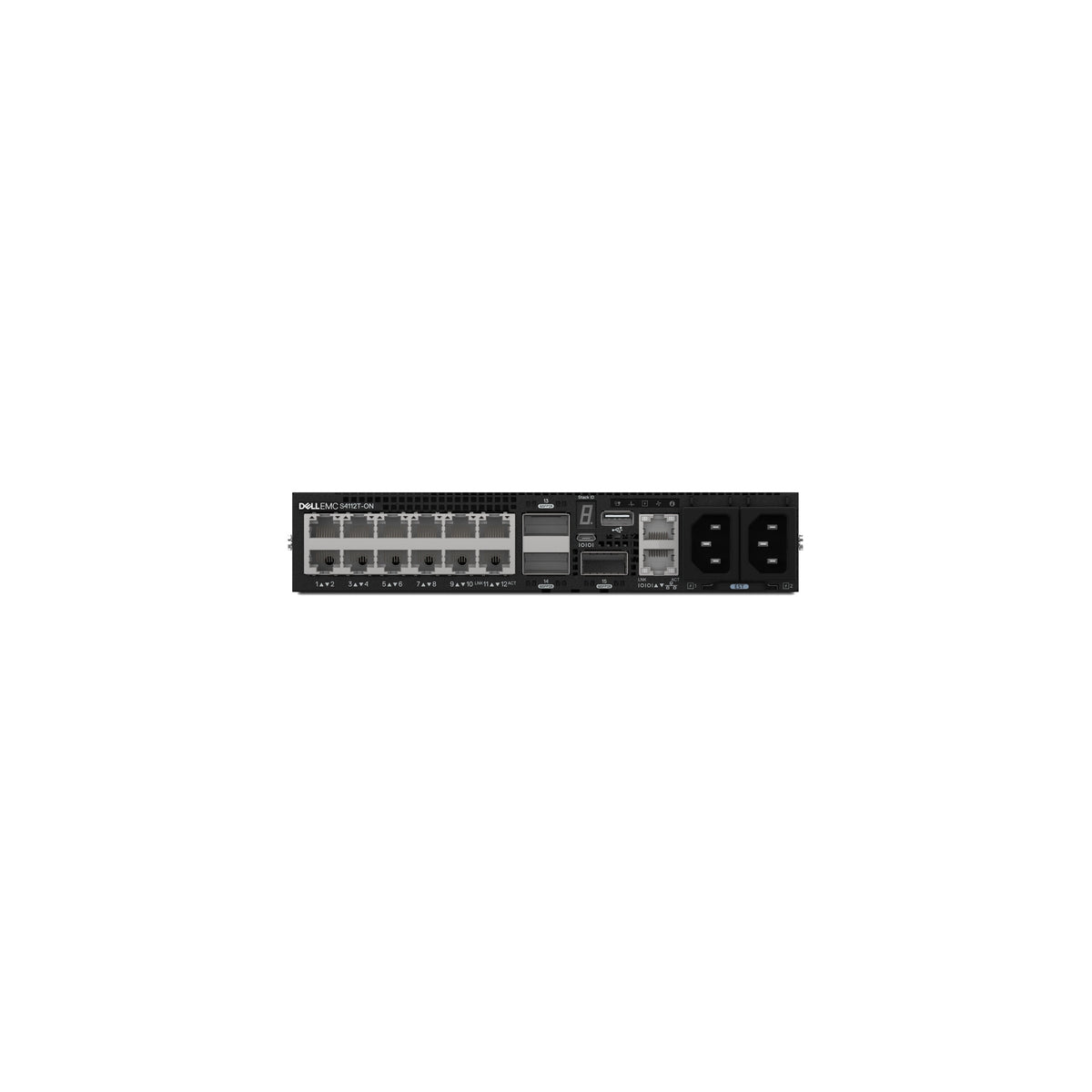 Dell Emc Switch S4112t, 12 X 10gbaset, 3 X 100gbe Qsfp28, Io To Psu, 2 X Ac Psu, Os10