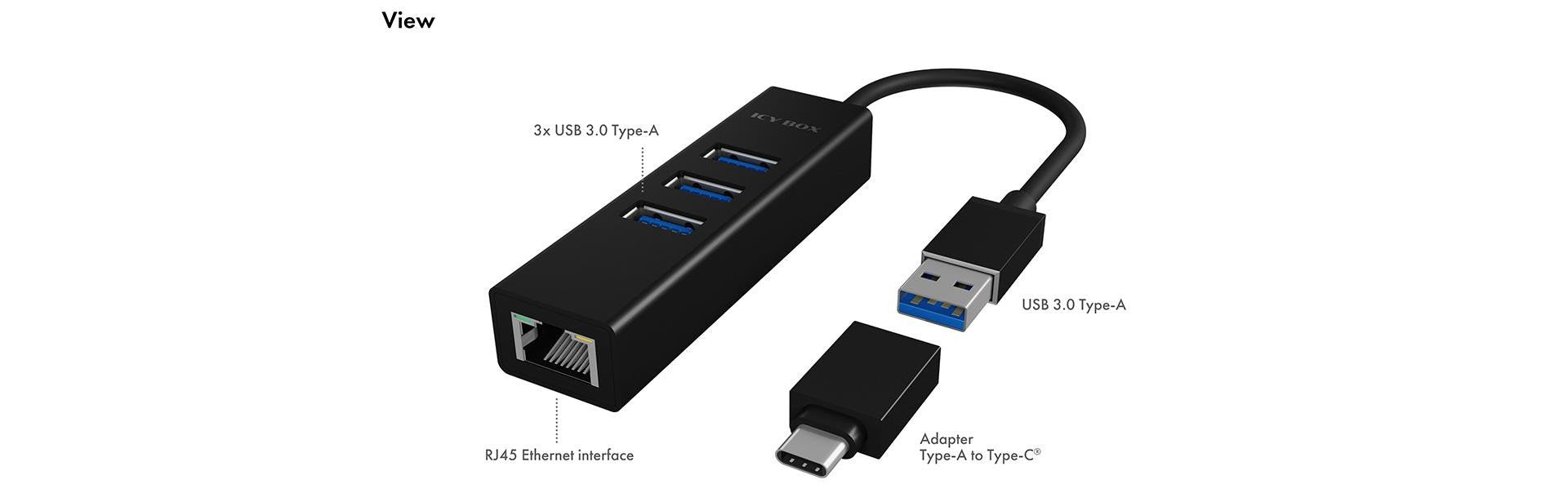 EAN 4250078171805 - ICY BOX IB-HUB1419-LAN USB 3.2 Gen 1 (3.1 Gen 1) Type-A Negro imagen 2