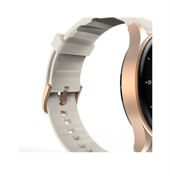 Hama Smartwatch 8900, Gps, Amoled 1.3, Zlota Koperta, Bezowy Pasek Silikonowy