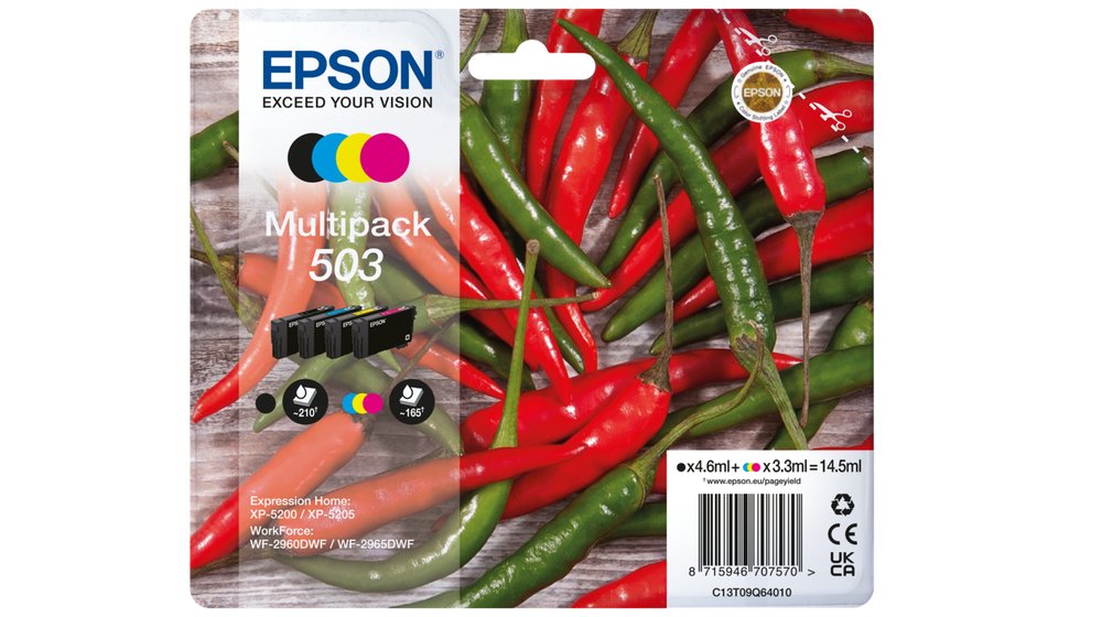EAN 8715946707570 - Epson 503 cartucho de tinta 1 pieza(s) Original Rendimiento estándar Negro, Cian, Magenta, Amarillo imagen 1