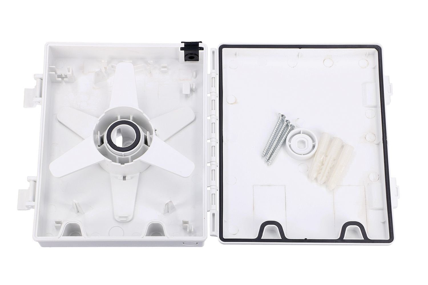 EAN 5902560360837 - Extralink FIBER OPTIC CABLE COILING BOX (PUSZKA ZAPASU KABLA) Pared Caja de cables Blanco 1 pieza(s) imagen 4