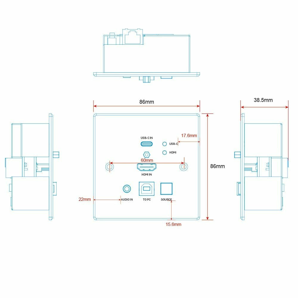 Lindy 38387 Extensor Kvm Transmisor Cat6 Hdmi Usb-C