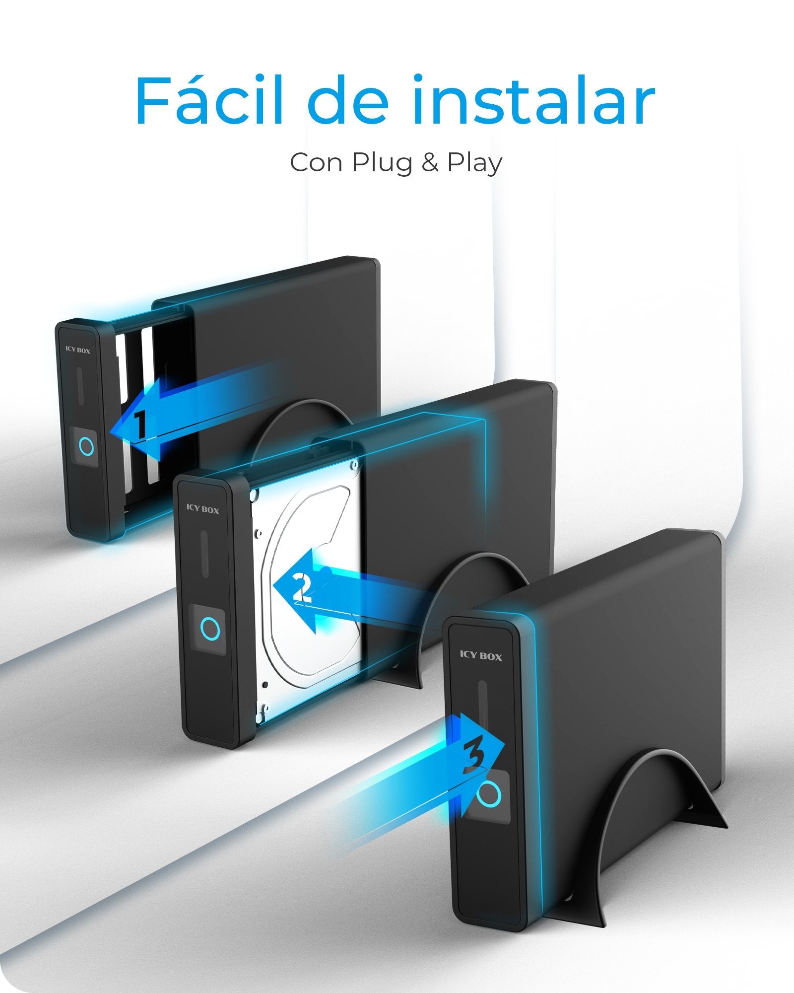 Geh. Icybox Usb 3.2 2,5"+3,5" Sata3 Hdd/Ssd Usb Typ-C M.Hub