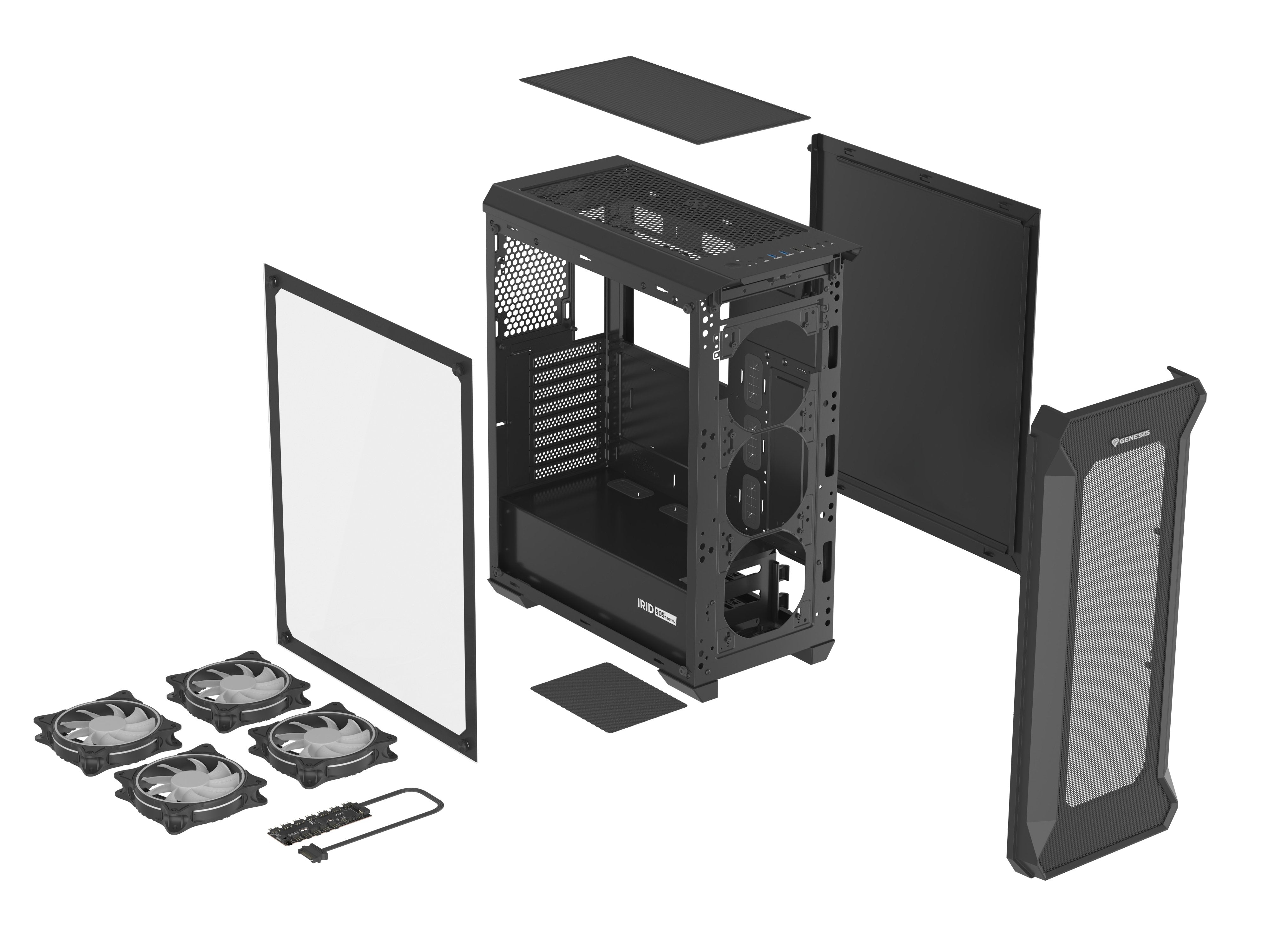 EAN 5901969420890 - GENESIS Irid 505 ARGB Midi Tower Negro, Transparente imagen 16