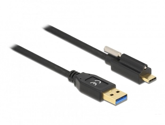 Delock Usb 10 Gbps Cable Typ-A Stecker Zu Usb Type-C Stecker Mit Schraube Oben 1,5 M