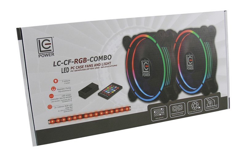 Lc-Power Lc-Cf-Rgb-Combo Ventilador De Pc Carcasa Del Ordenador 12 Cm Negro