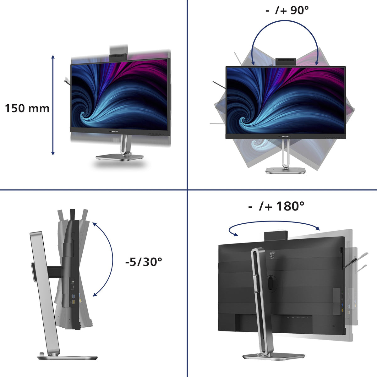 EAN 8721038007282 - Philips 4000 series 27B2U4601H/00 pantalla para PC 68,6 cm (27") 2560 x 1440 Pixeles Quad HD LCD Negro imagen 3