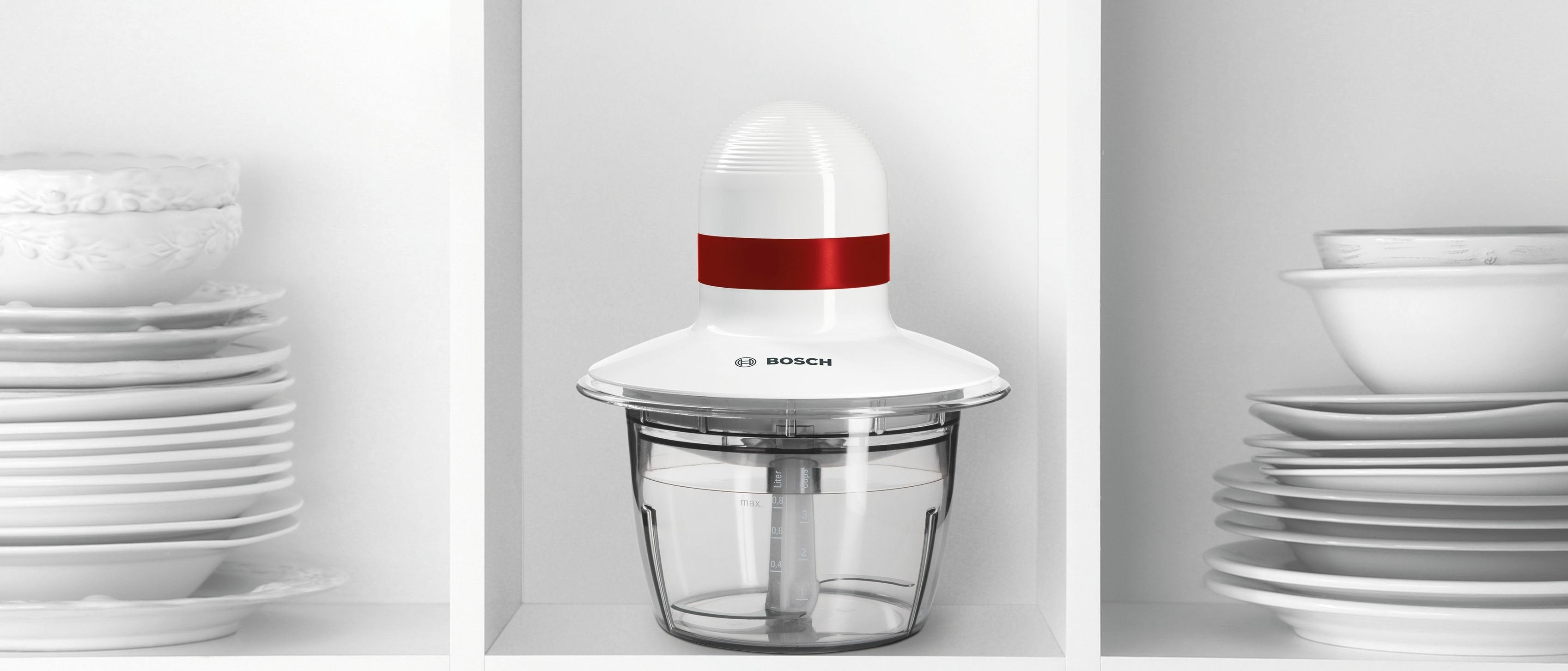 EAN 4242005099016 - Bosch MMRP1000 picadora eléctrica de alimentos 0,8 L 400 W Rojo, Transparente, Blanco imagen 2