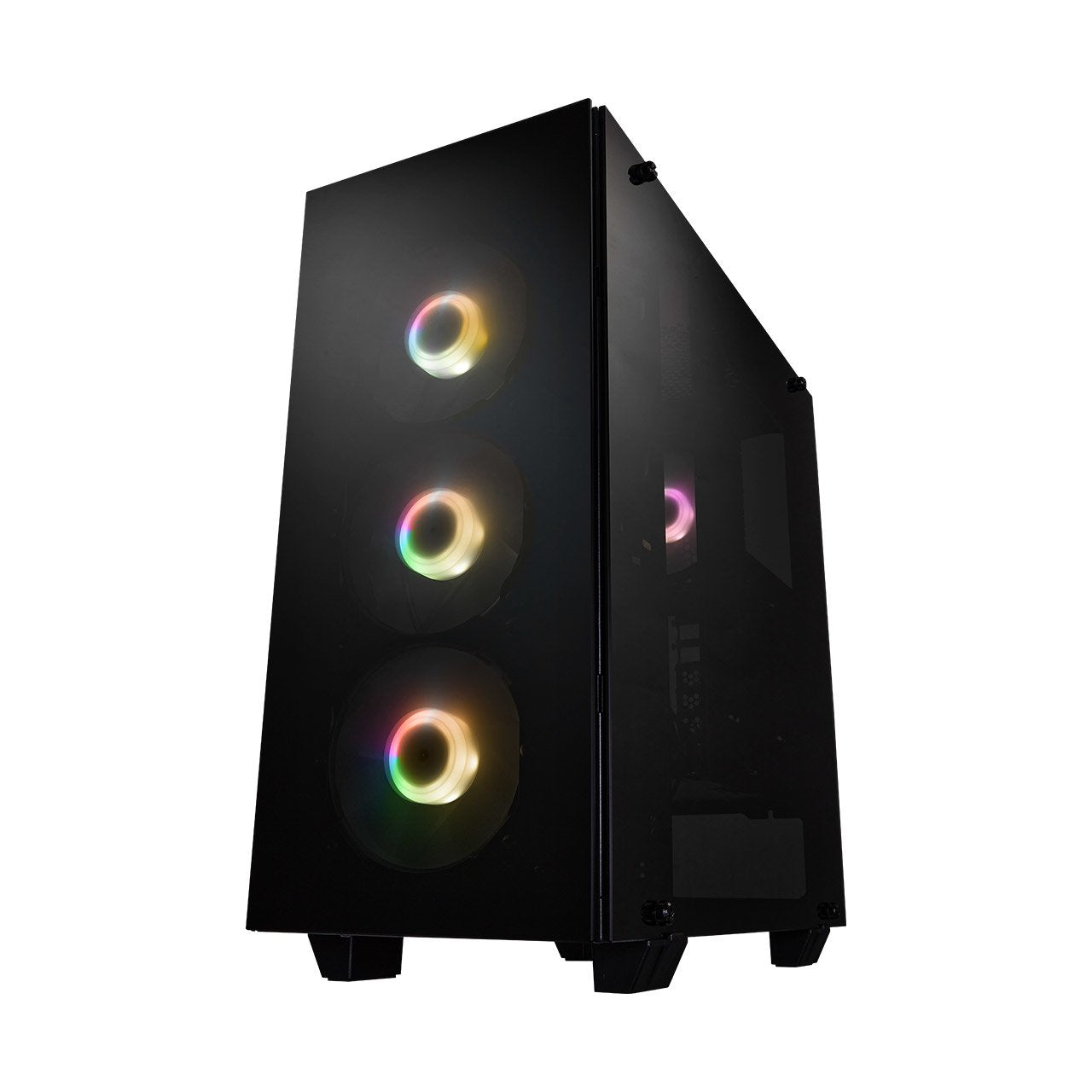 Caja Pc Fortron Midi Tower Cmt512 Negro, Ventilador Led 4 X A.Rgb, Panel Lateral Transparente