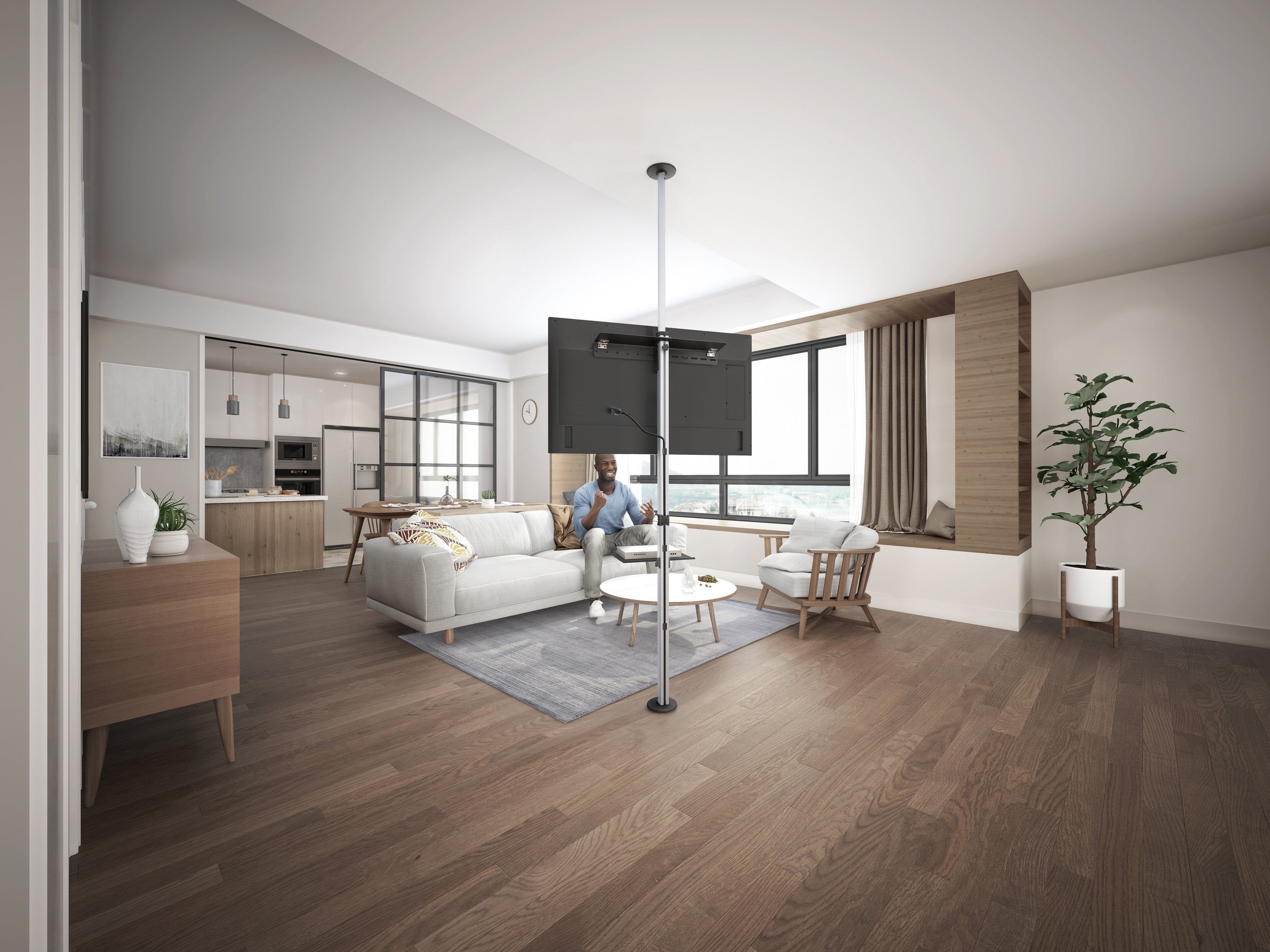 Soporte Pantalla De Suelo A Techo 37-70 Equip Vesa Max 600x400 Max.30kgs