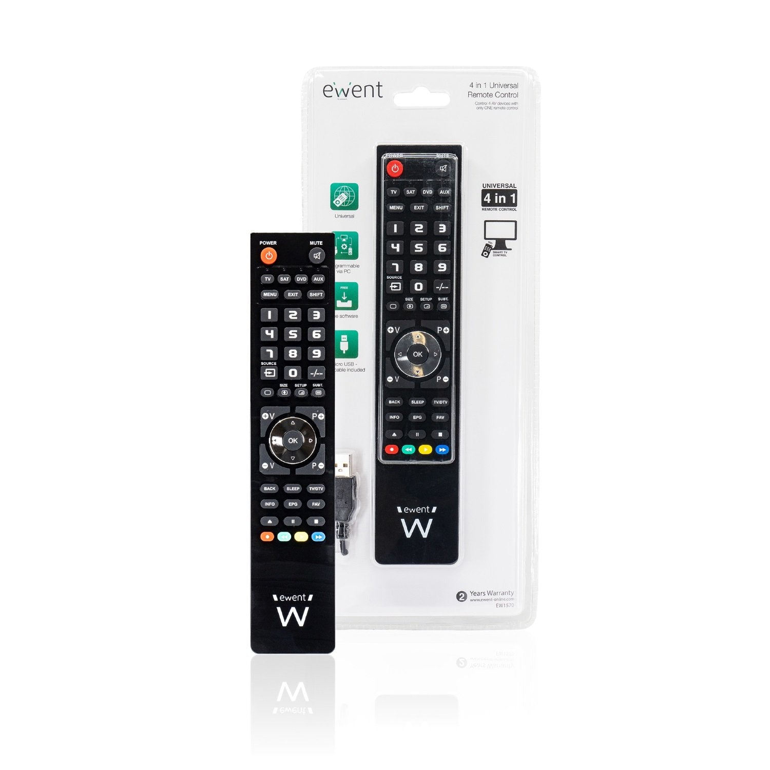 EAN 8054392614330 - Ewent EW1570 mando a distancia DTT, DVD/Blu-ray, Proyector, SAT, STB, Altavoz para barra de sonido, TV, U imagen 6