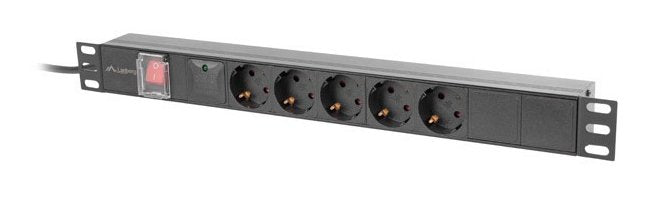EAN 5901969441758 - Lanberg PDU-05F-0200-BK unidad de distribución de energía (PDU) 5 salidas AC 1U Negro imagen 1