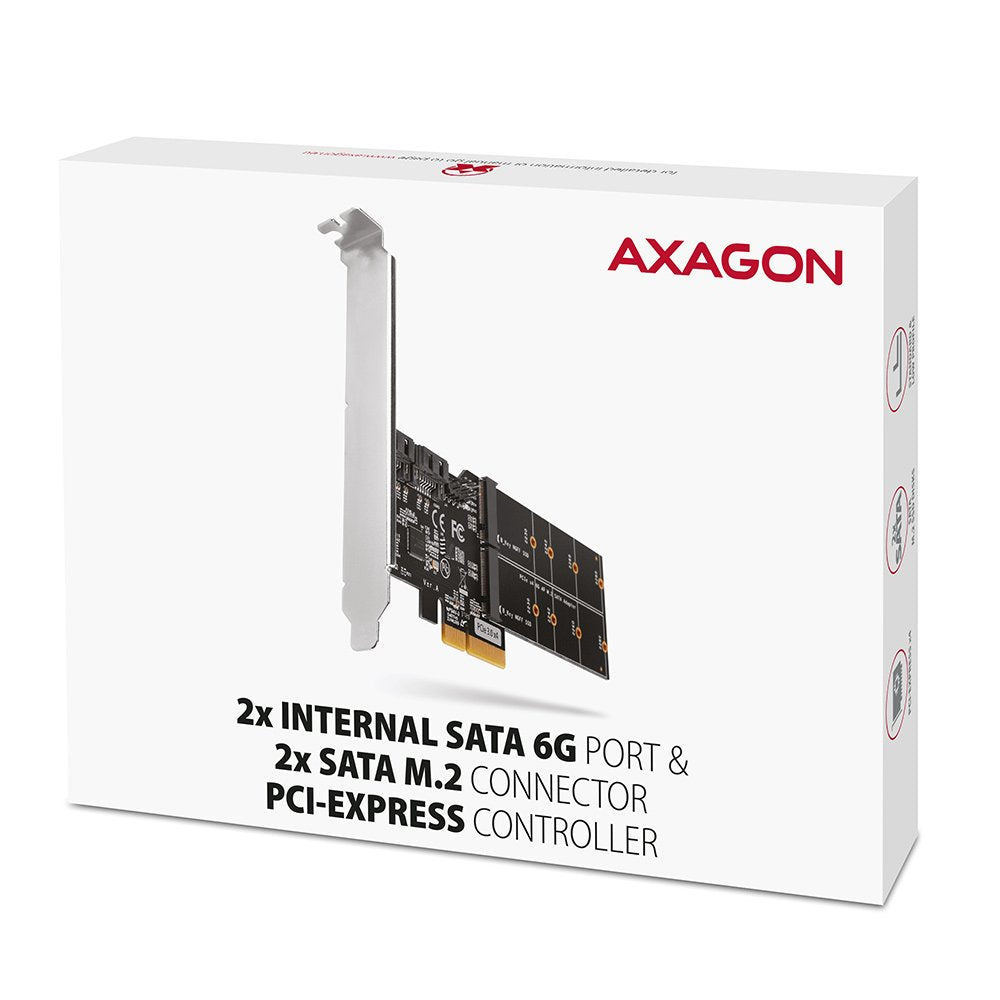 EAN 8595247906984 - Axagon PCES-SA4M2 PCIe Controller 2x internal SATA 6G port+ M.2 B-key tarjeta y adaptador de interfaz Int imagen 8