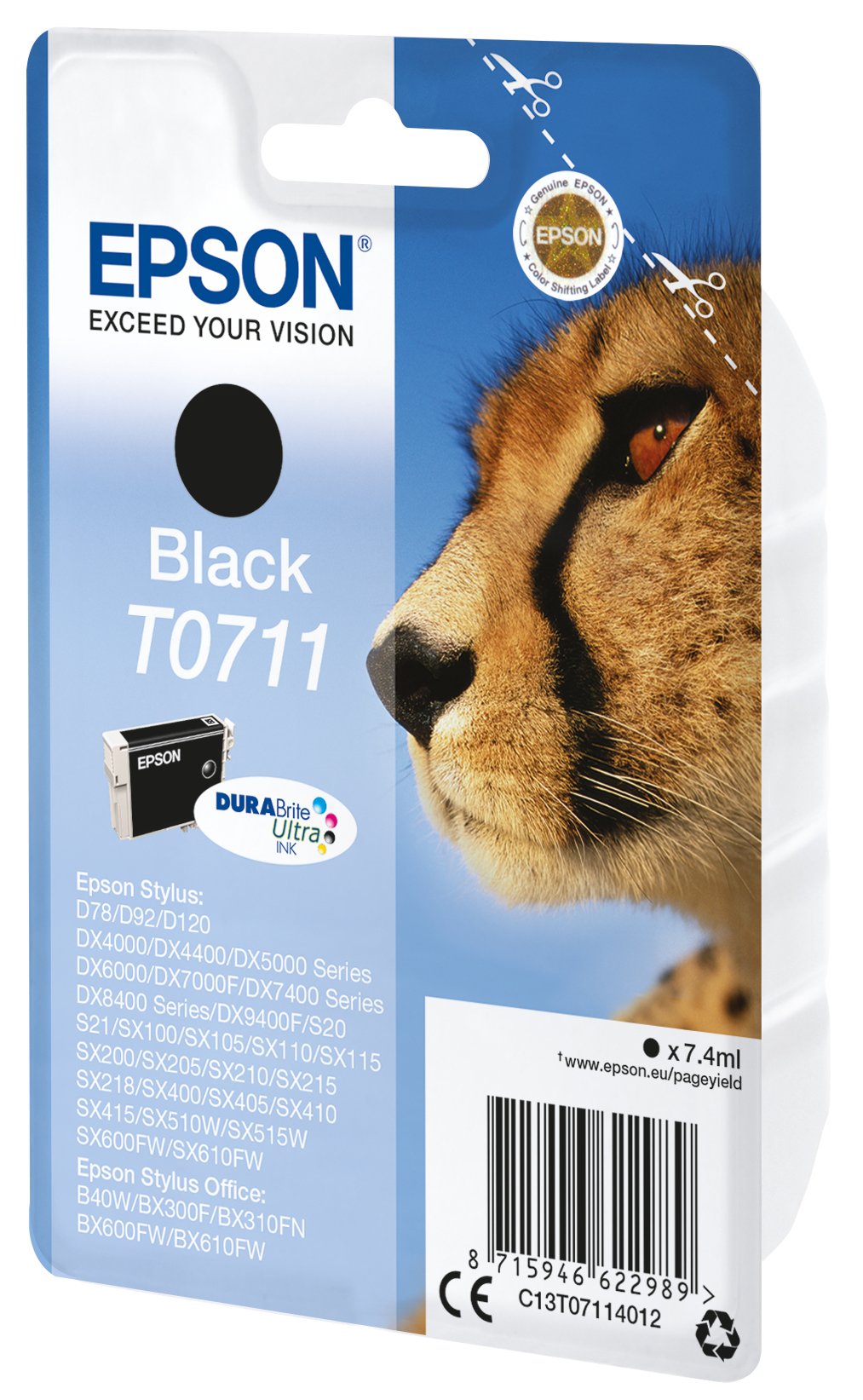 Tinta Original Epson T0711 7 Ml Negro