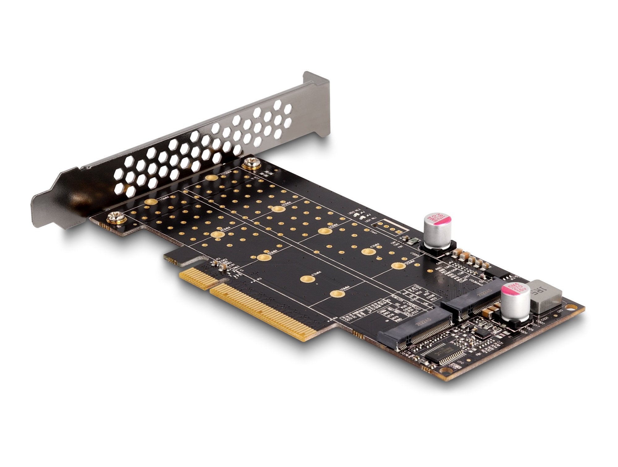Pci Express X8 Karte Zu 2 X Intern Nvme M.2 Key M - Bifurcation - Low Profile Formfaktor