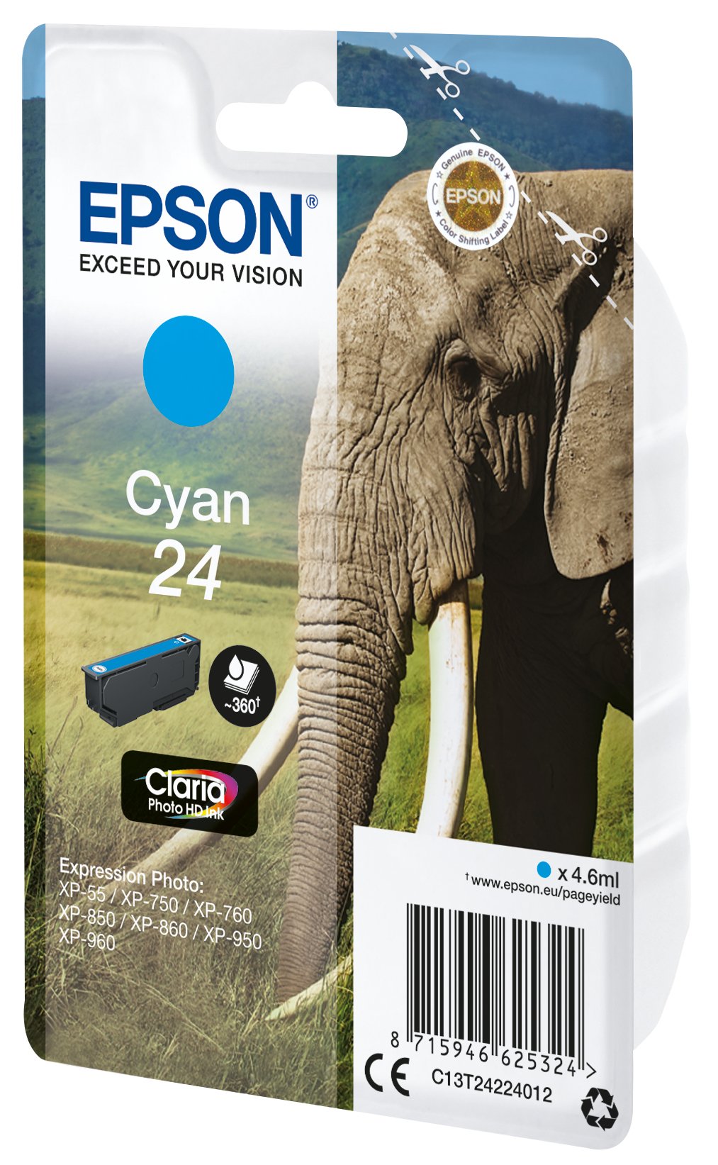 Cartucho Tinta Epson T270240 Cian Wf3000/Wf7000/ Despertador