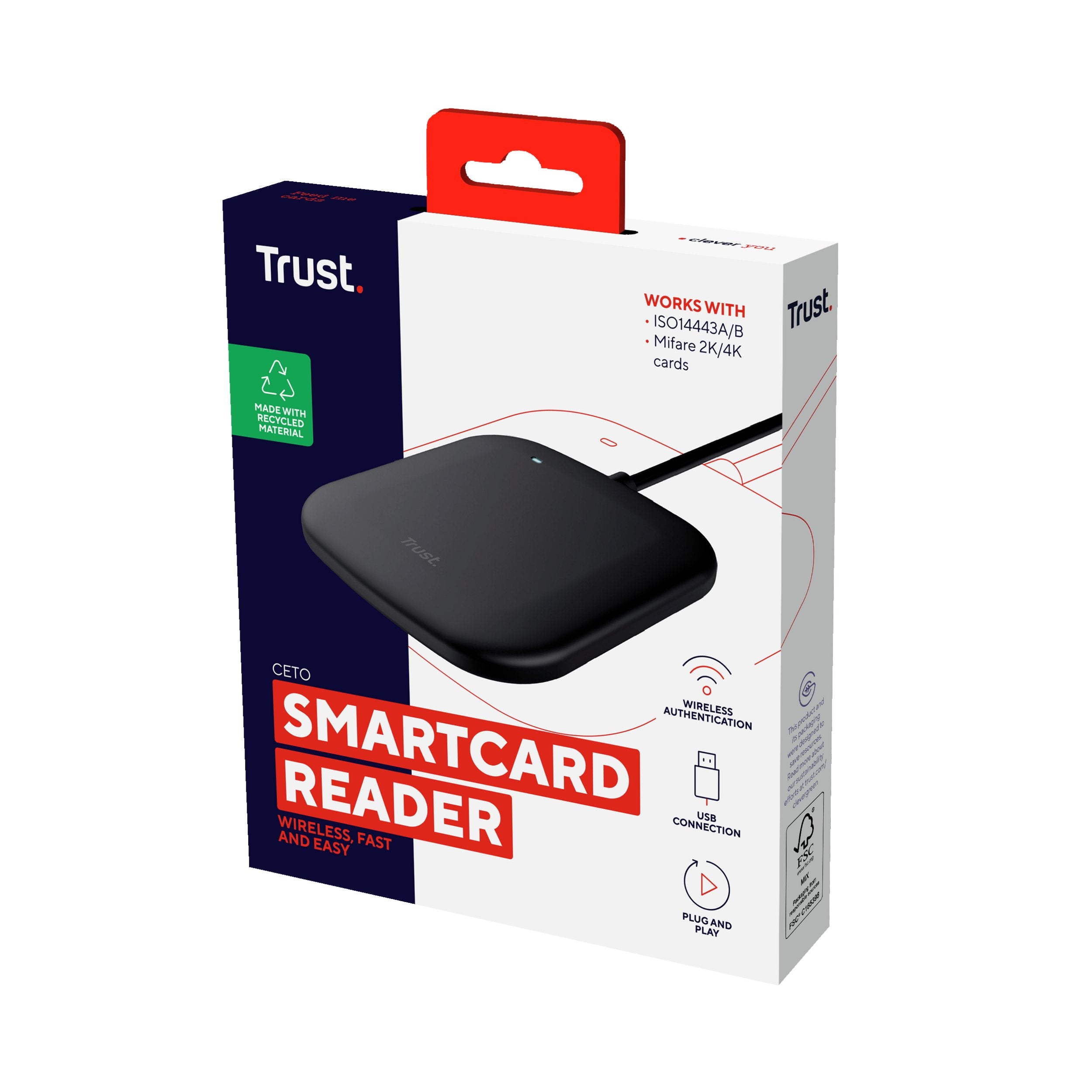 EAN 8713439247367 - Trust Ceto lector de tarjeta inteligente Interior USB USB 2.0 Negro imagen 5