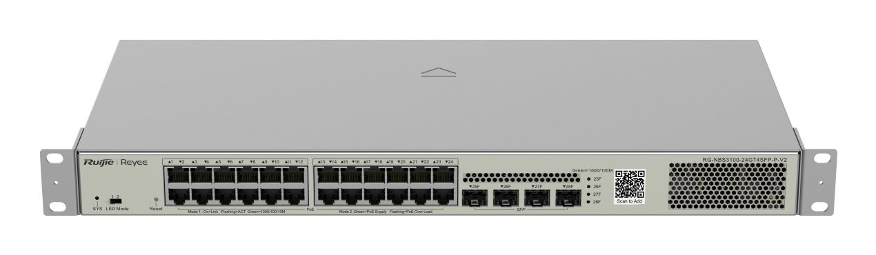 EAN 6971693278172 - Ruijie Networks RG-NBS3100-24GT4SFP-P-V2 switch Gestionado L2 Gigabit Ethernet (10/100/1000) Energía sobr imagen 1