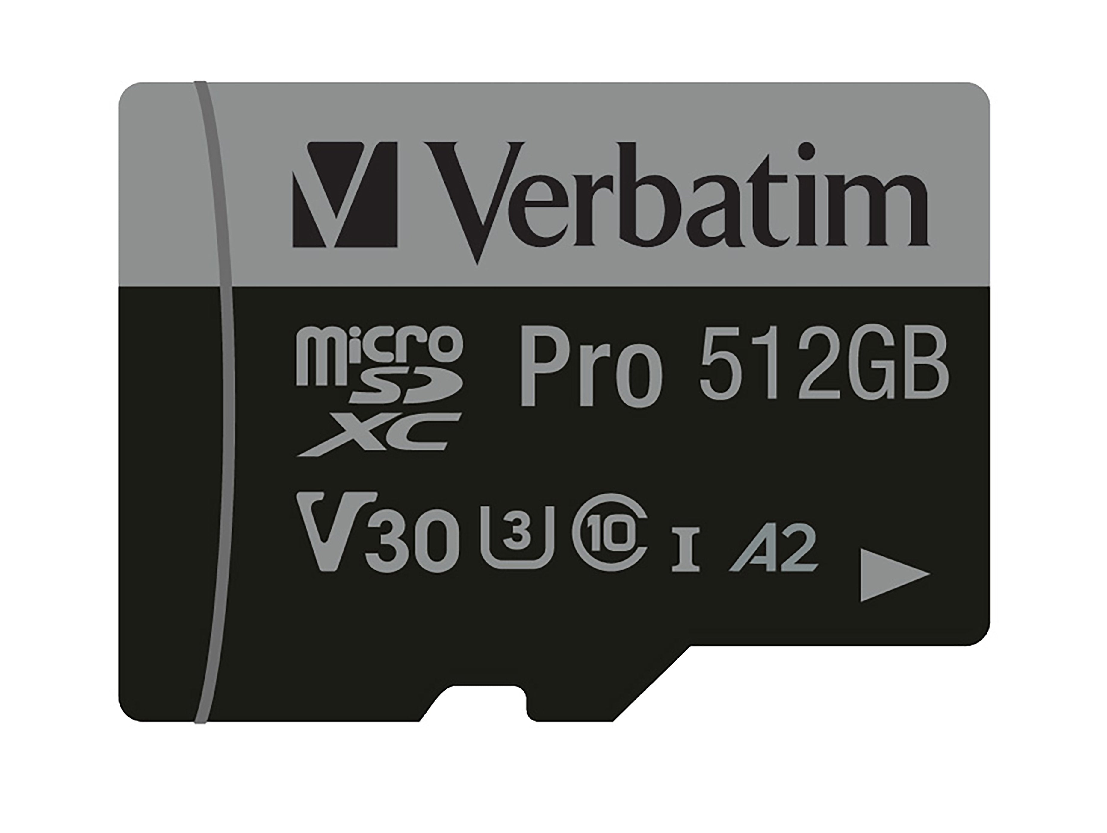 Verbatim Microsdxc-Card 512gb, Pro, U3, Uhs-I, 4k Uhd