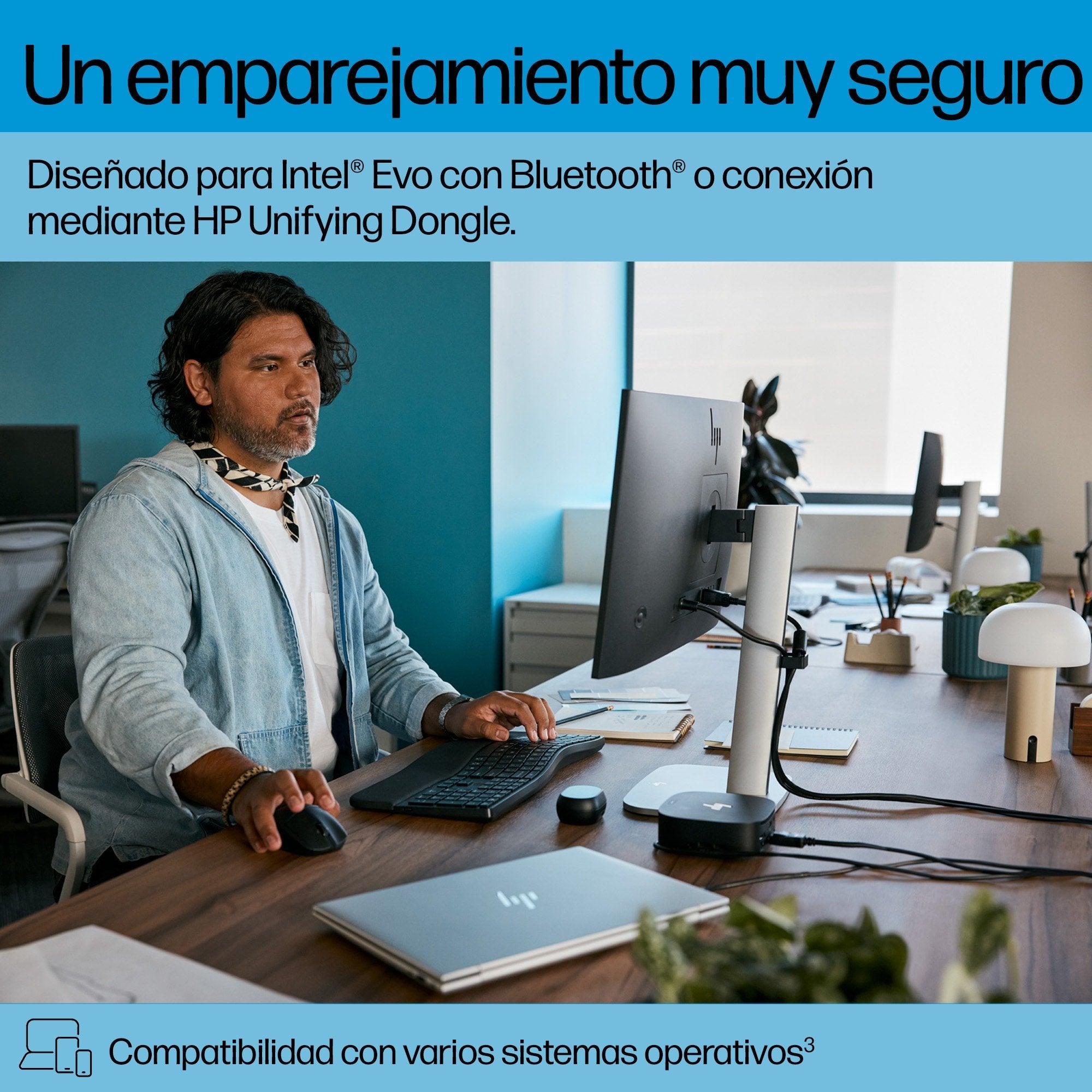 EAN 198122954667 - HP 685 Comfort Dual-Mode Keyboard and Mouse Combo teclado Ratón incluido Oficina RF Wireless + Bluetooth N imagen 4