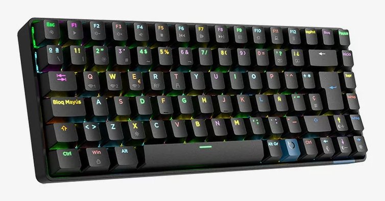 EAN 8436545693452 - Hiditec GKE010005 teclado Juego USB + RF Wireless + Bluetooth QWERTY Español Negro imagen 4