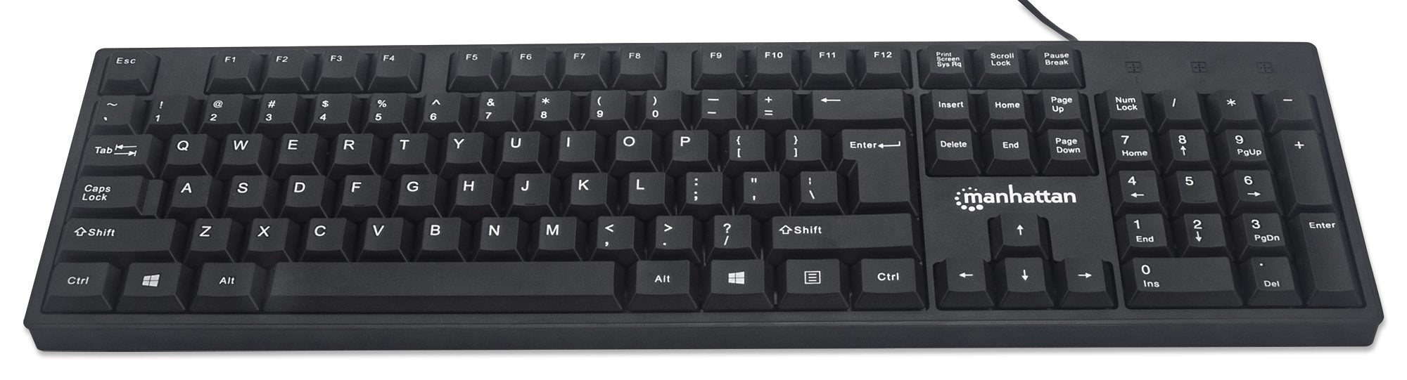 Teclado Inglés Manhattan 179324 Usb Qwerty Negro